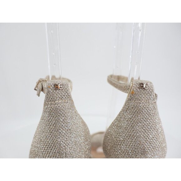 Sam Edelman Womens Yaro Sandals Ankle Strap Block Heel Gold Shimmer Size 10 Prom - Picture 6 of 12